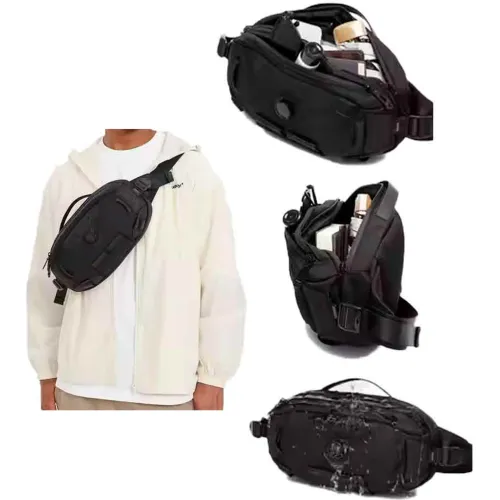 GENERICO Canguro Morral Organizador De Viaje Ajustable Impermeable 32cm Negro