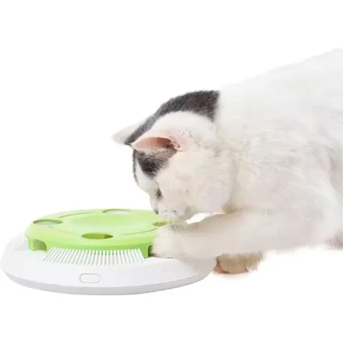 GENERICO Juguete Para Gatos Base Plato Con Pluma Blancoverde Ljq0131