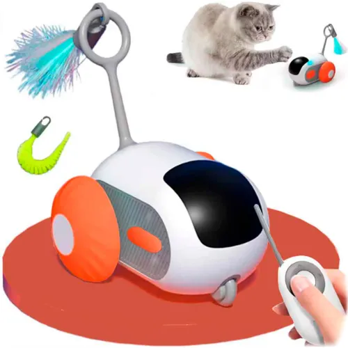 GENERICO Juguete Para Gatos Carro Con Control Blanconaranja Pgct081