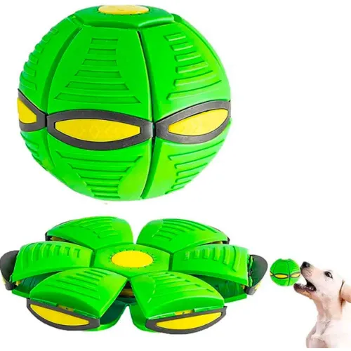 GENERICO Pelota Bumerang Para Perros Y Gatos Goma Convertible Verde