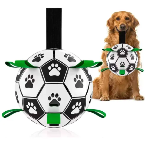 GENERICO Pelota Para Perros De Nylon Con Tiras Verde