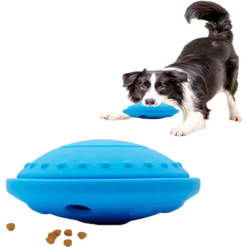 GENERICO Disco Dispensador De Comida Para Perros Y Gatos De Goma Azul