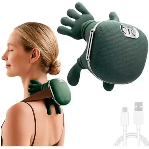 GENERICO Masajeador 4d Inalámbrico Tipo Mano, Cuello, Hombros, Brazo, Pierna, Luz, Recargable Usb C, Verde