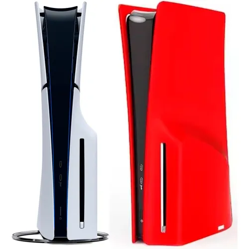 GENERICO Funda Para Consola Ps5 Slim Disco Protector Silicona Rojo