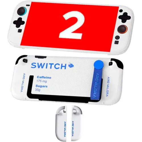 GENERICO Case Para Nintendo Switch 2 Blanco 5 Piezas Rígido Con Sujetador, Aq