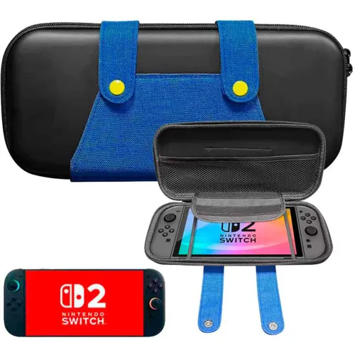GENERICO Estuche Para Nintendo Switch 2 Rígido Eva Negro/Azul