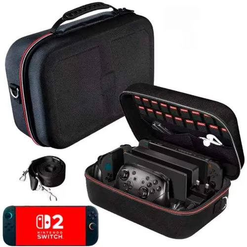 GENERICO Maleta Para Nintendo Switch 2 Grande Resistente Negro