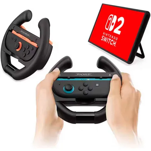 GENERICO Set 2 Und Soporte Timón Para Joycons Nintendo Switch 2 Steering Wheel Negro