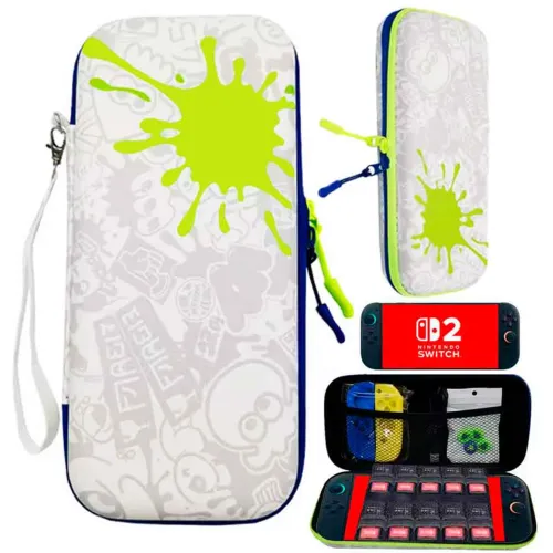 GENERICO Estuche Para Nintendo Switch 2 Rígido Eva Con Sujetador Splatoon Blanco/Gris
