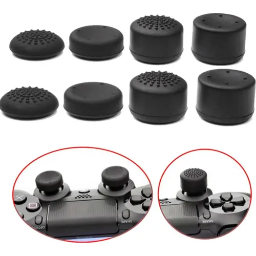 GENERICO Set 8 Und Grips Ps4 Ps5 Protectores De Joystick Mando Ps5 Ps4 Negro
