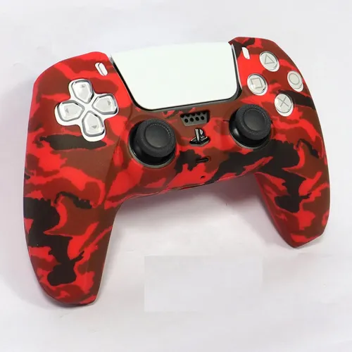 GENERICO Funda Para Mando Ps5 Dualsense Rojo Camuflado