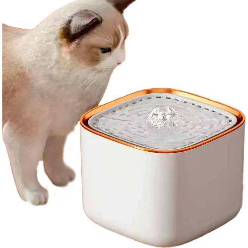 GENERICO Bebedero Para Gatos Y Perros Agua Fresca Cuadrado Blanco