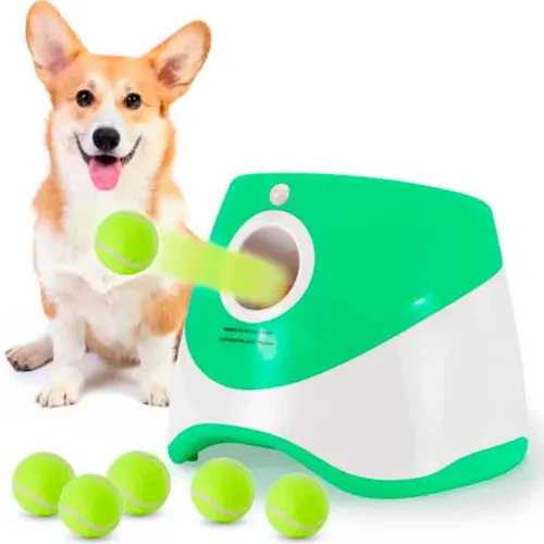 GENERICO Lanzador Automático De Pelotas Para Perros 3 Pelotas Verde