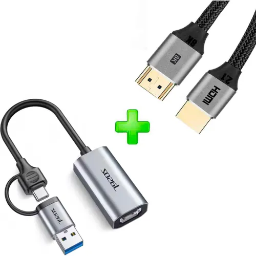 GENERICO Pack Capturador De Video Hagi + Cable Hdmi 2.1 Pc Ps5 Ps4 Switch