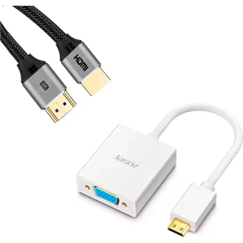 GENERICO Pack Adaptador Hdmi Macho A Vga Hembra Hagi + Cable Hdmi 2.1