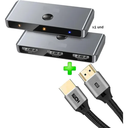 GENERICO Pack Switcher Hdmi Bidireccional 4k 2 En 1 Hagi + Cable Hdmi 2.1