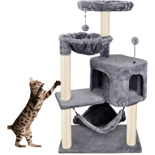 GENERICO Rascador Para Gatos Árbol 3 Niveles Casa 57x35x100cm Mod E