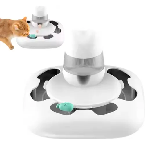 GENERICO Juguete Para Gatos Base Plato Giratorio Dispensad Usb Blanco