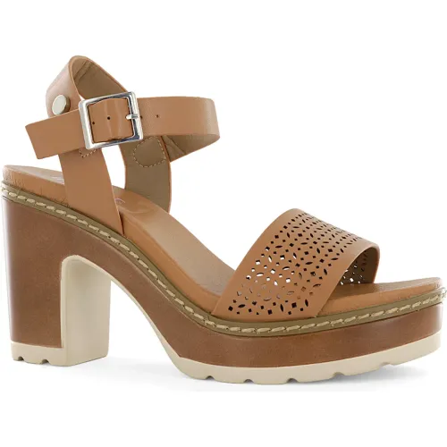 Impuls Sandalias Taco Mujer Ariana09 Camel