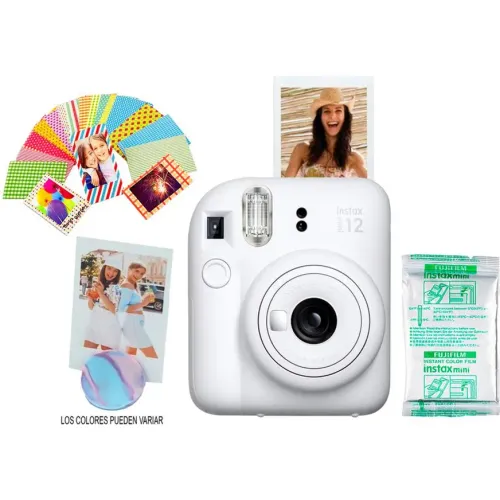 FUJIFILM Cámara Instax Fujifilm Mini 12 Arcilla Blanca+kit Regalo+pack10