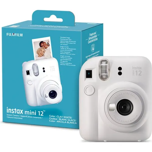 FUJIFILM Cámara Instax Fujifilm Mini 12 Arcilla Blanca+pack10+estuche+album