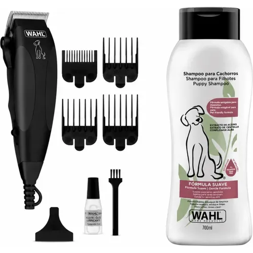 WAHL Combo Wahl Cortadora Pet Clipper Kit 9 Piezas 09653-718 + Shampoo Para Cachorros Fórmula Suave