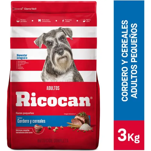 Ricocan Ricocan Sabor Cordero Cereales Rz.Pq Adultos 3kg