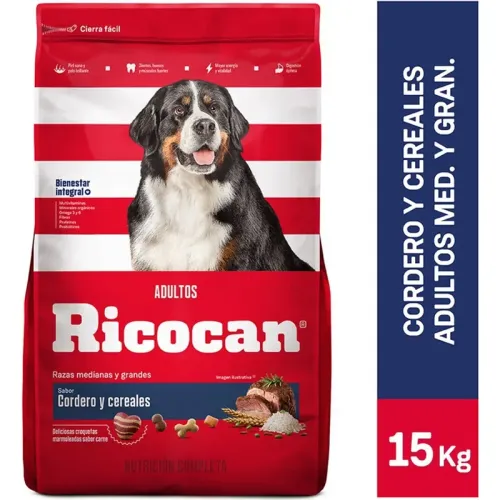 Ricocan Ricocan Sabor Cordero Cereales Rz.Myg Adultos 15kg