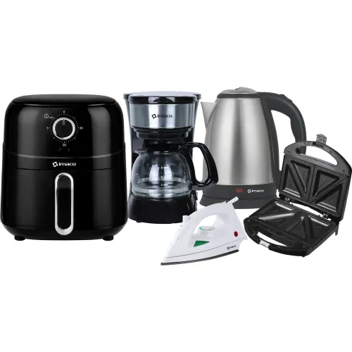 Imaco Pentacombo Freidora+sandwichera+hervidor+cafetera+plancha Imaco
