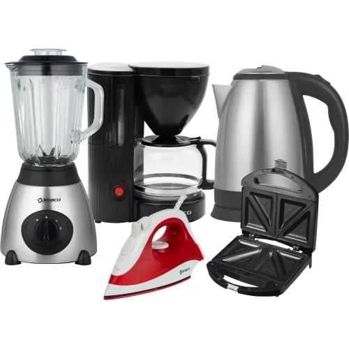 Imaco Pentacombo Licuadora + Cafetera + Hervidor + Sandwichera + Plancha Imaco