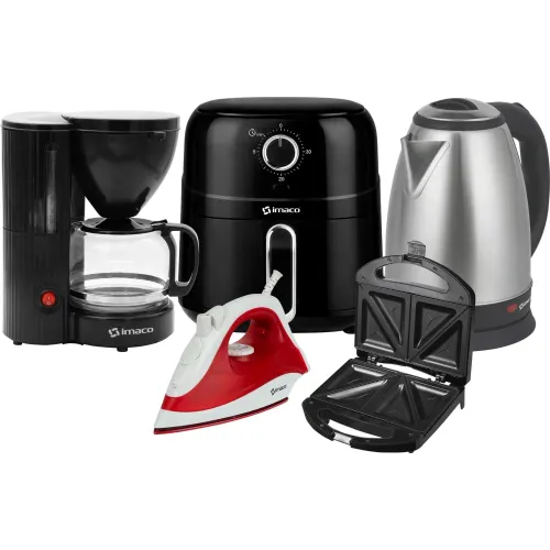 Imaco Pentacombo Freidora + Cafetera + Hervidor + Sandwichera + Plancha Imaco