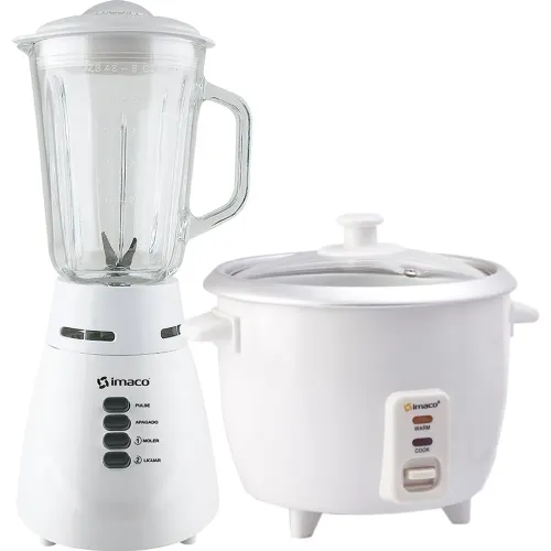 Imaco Combo Licuadora 2vel 500w Bl4125v + Olla Arrocera 0.6l Rc006 Blanco