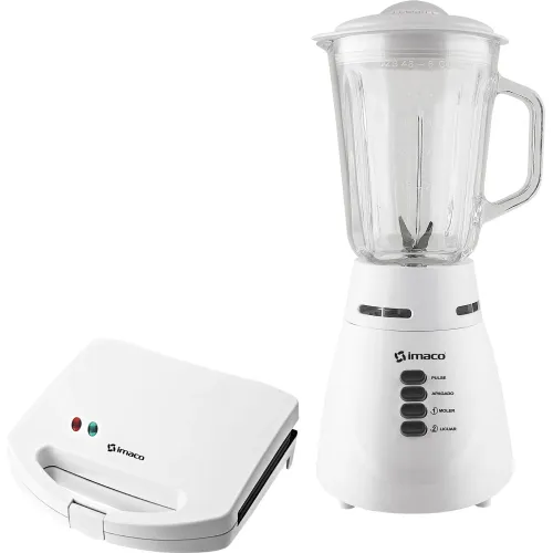 Imaco Combo Sandwichera 2 Panes + Licuadora V/V 2 Vel 1.5 Lt 500w Imaco