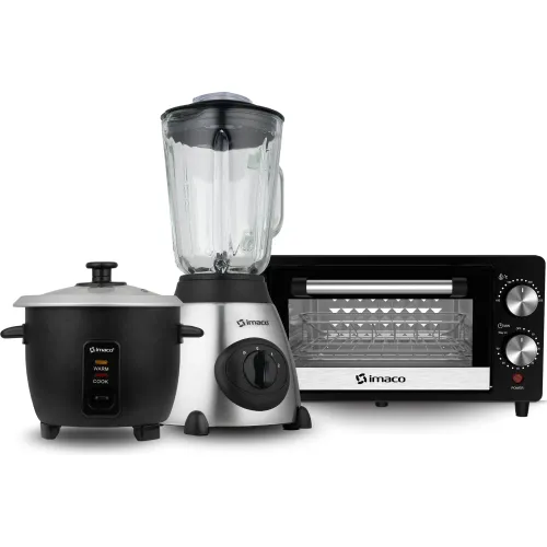 Imaco Combo Horno Eléctrico 10lts + Olla Arrocera 0.6lts + Licuadora 1.5lts Imaco