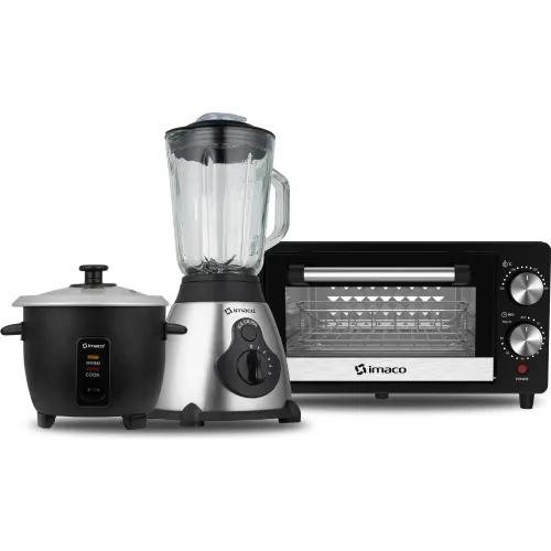 Imaco Combo Horno Eléctrico 10lts + Olla Arrocera 0.6lts + Licuadora 1.5lts