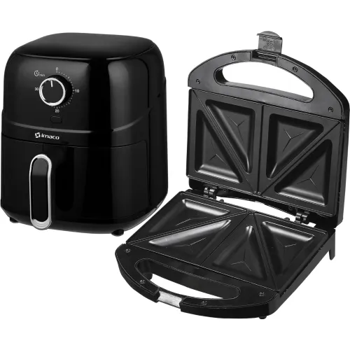 Imaco Combo Freidora De Aire 2 Litros Af2380n + Sandwichera 2 Panes 750w Ist101n Imaco