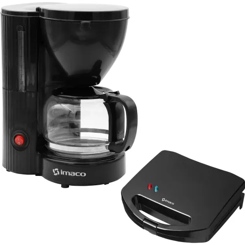 Imaco Combo Sandwich Maker 2 Panes Ist101n + Cafetera Eléctrica 6 Tazas Icm608n