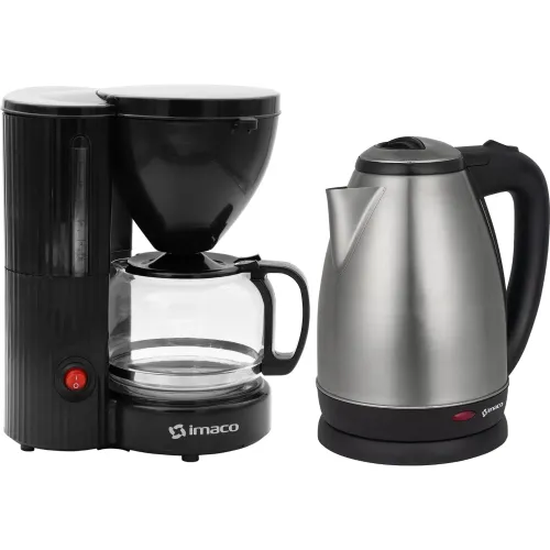 Imaco Combo Cafetera Electrica 6 Tazas Icm608n + Hervidor Metálico 1.8 Litros Ke1801