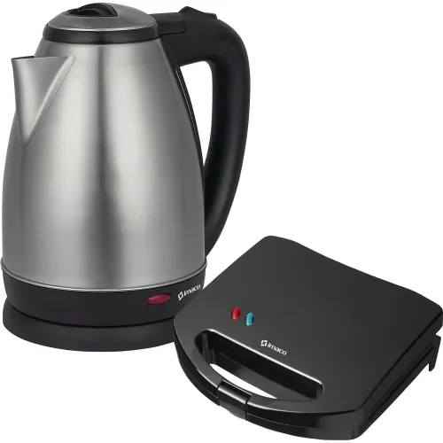 Imaco Combo Hervidor 1.8l Ke1801 + Sandwich Maker 2 Panes Negro Ist101n