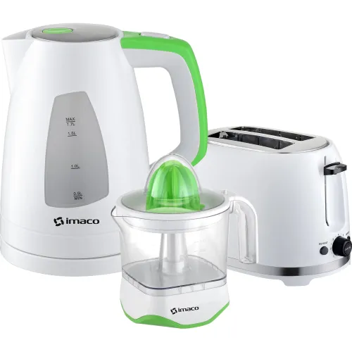 Imaco Combo Tostadora 850w + Exprimidor De Citricos 1lt+ Hervidor Eléctrico 1.7lts Imaco