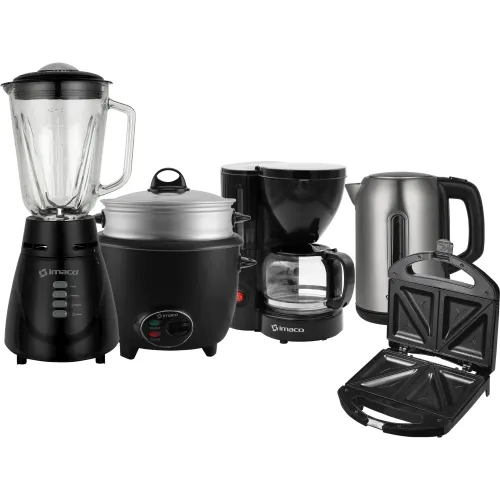 Imaco Pentacombo Licuadora + Sandwichera + Olla Arrocera + Hervidor + Cafetera Imaco