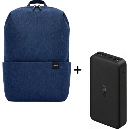 XIAOMI Combo Xiaomi Mochila Casual Daypack Azul Marino 10l+ Power Bank Xiaomi 20000mah 18w