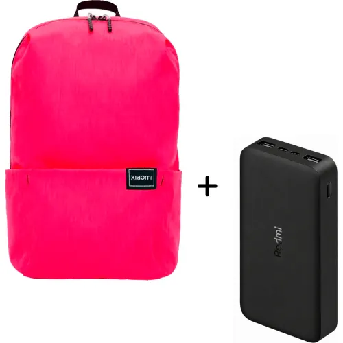 XIAOMI Combo Xiaomi Mochila Casual Daypack Rosado 10l+ Power Bank Xiaomi 20000mah 18w