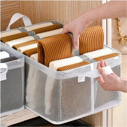 GENERICO Pack X2 Cajas Organizadoras De Ropa Multiusos Plegable Transparente