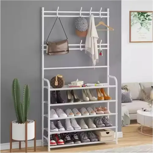 GENERICO Estante Organizador Zapatera Multiusos De Metal Premium 5 Niveles 170x80x26cm - Blanco