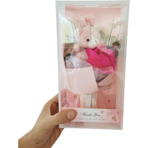 GENERICO Ramo De Rosas Con Peluche De Oso En Caja Detalle San Valentín
