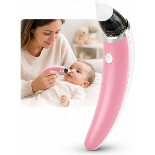 GENERICO Aspirador Succionador Nasal Eléctrico Recargable Para Bebe Con Accesorios - Rosado