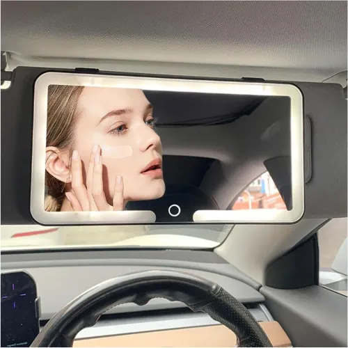 GENERICO Espejo Led Táctil Portátil Para Auto Recargable 3 Tonos De Luz
