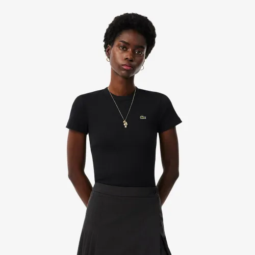 LACOSTE Polo Casual Mujer De Canale De Algodon De Corte Ajustado