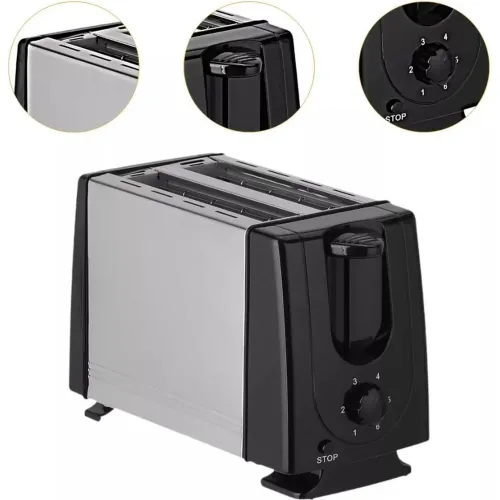 GENERICO Tostadora Qlt-118b De Acero Inoxidable 2 Panes 650w